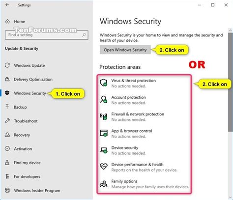 Open Windows Security In Windows 10 Tutorials