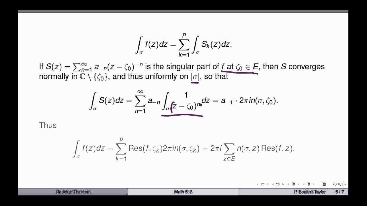 Residue Theorem Examples 1 Youtube